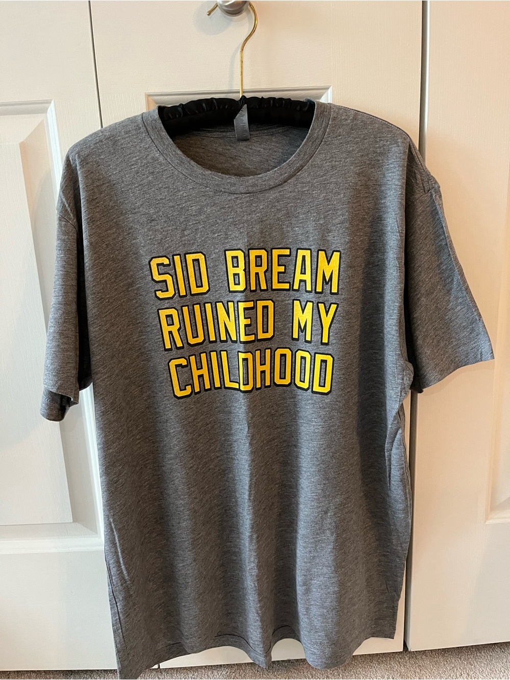 Pittsburgh Pirates Graphic Tee Yellow Text - "Sid Bream Ruined My Childhood"